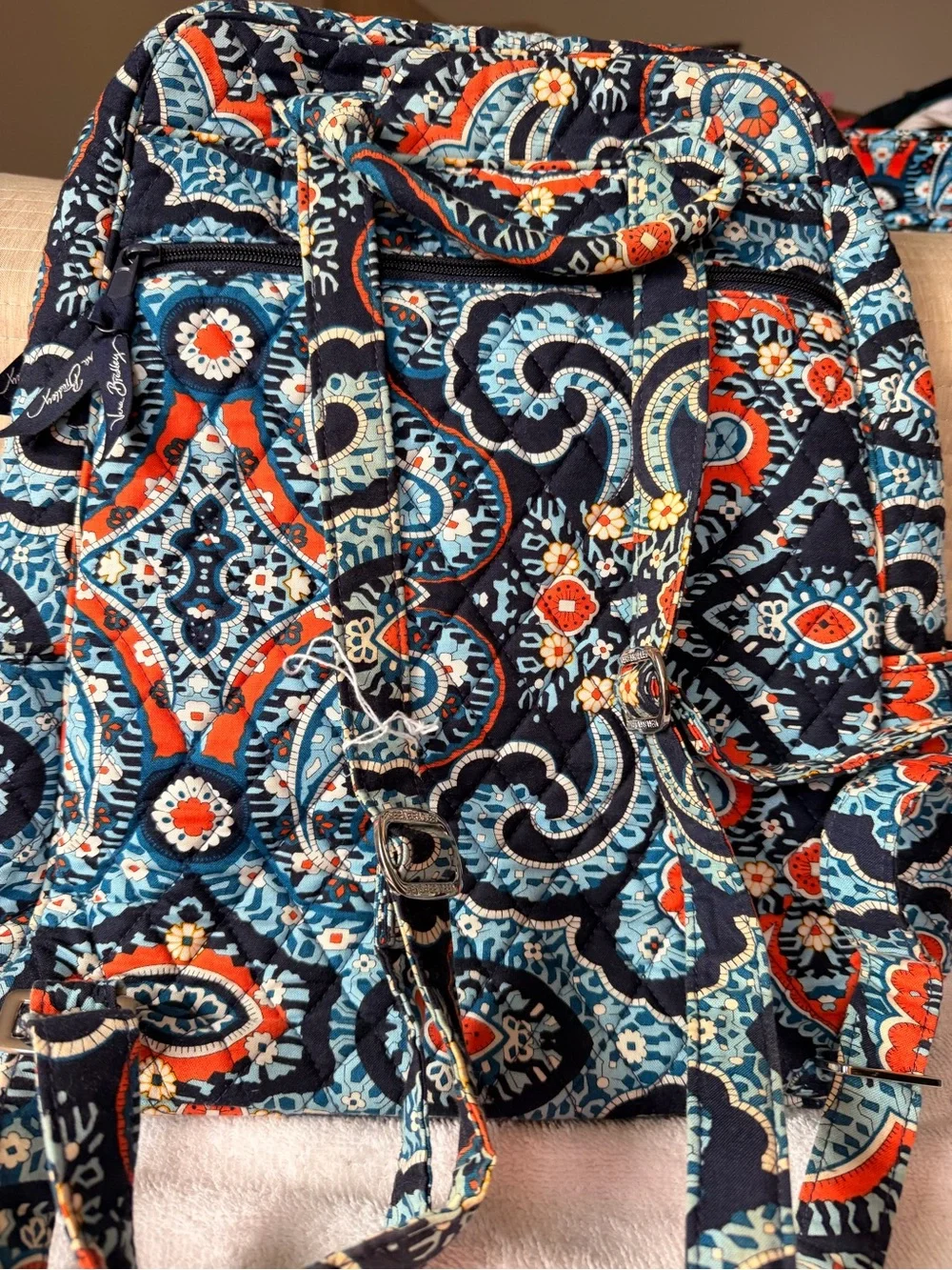 Vera Bradley Quilted Backpack & Clear Cosmetic Bag Set Marrakesh Print